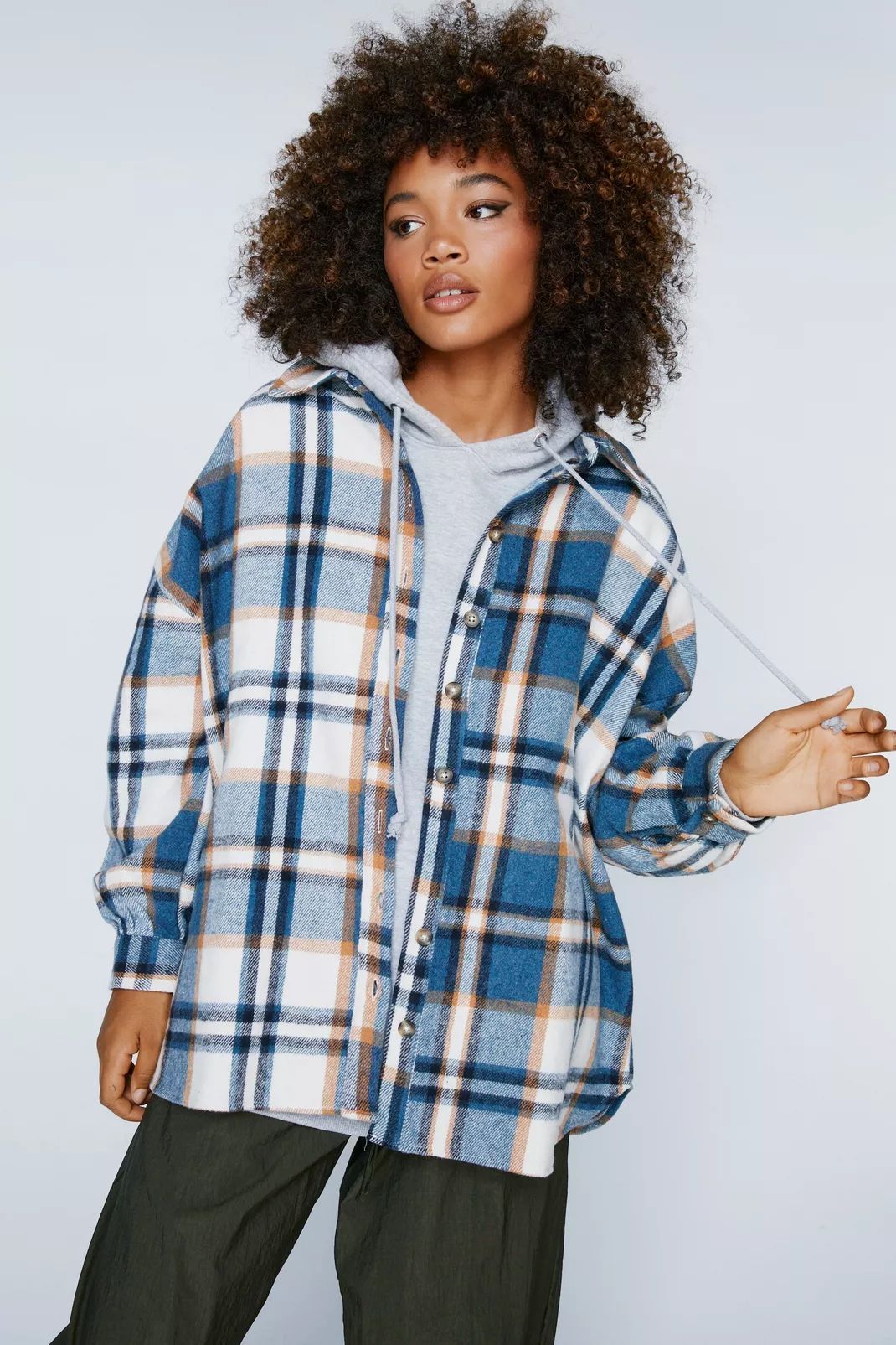 Large Check Flannel Plaid Oversized Shacket | Nasty Gal (US)