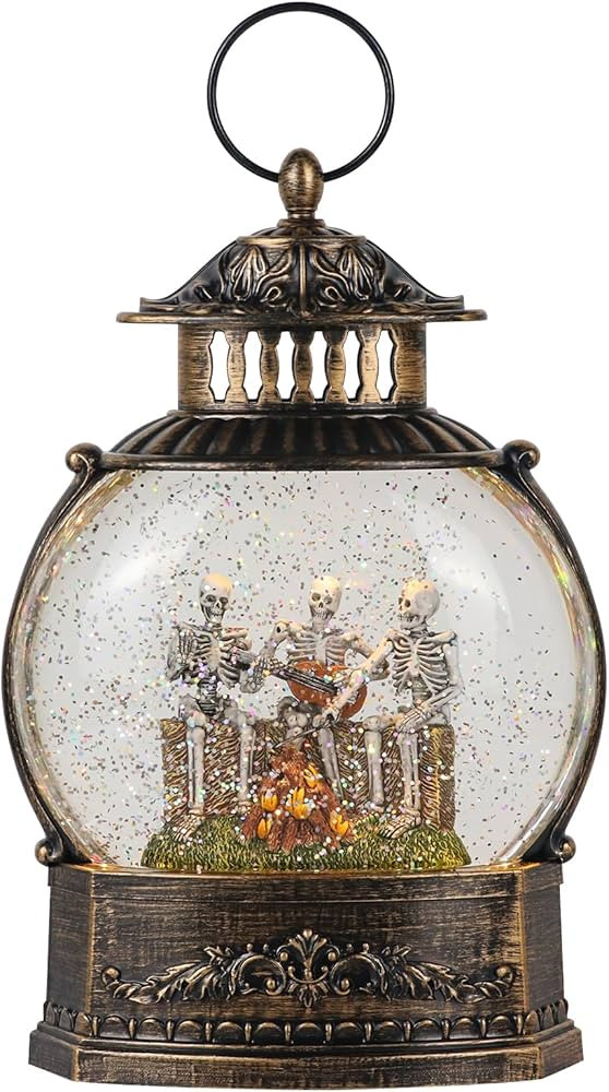 DRomance Halloween Skeleton Snow Globe Lantern with 6H Timer Battery Operated USB Powered Lighted... | Amazon (US)