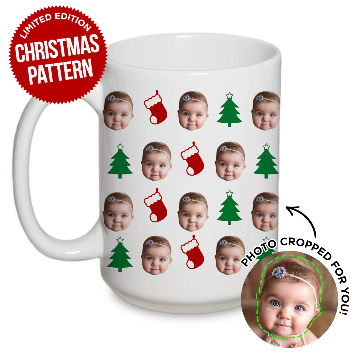 Personalized Christmas Pattern Mug | Type League Press