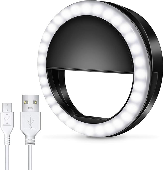 Meifigno Selfie Ring Light, [Rechargeable] with 36 LED Lights, 3-Level Adjustable Brightness Clip... | Amazon (US)