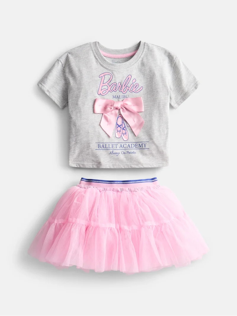 Barbie Toddler Girls Short Sleeve Graphic T-Shirt with Tutu Skirt, Sizes 12M-5T | Walmart (US)