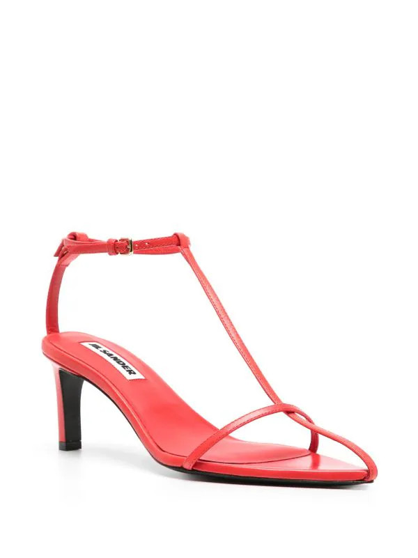 Jil Sander T-bar Leather Sandals - Farfetch | Farfetch Global