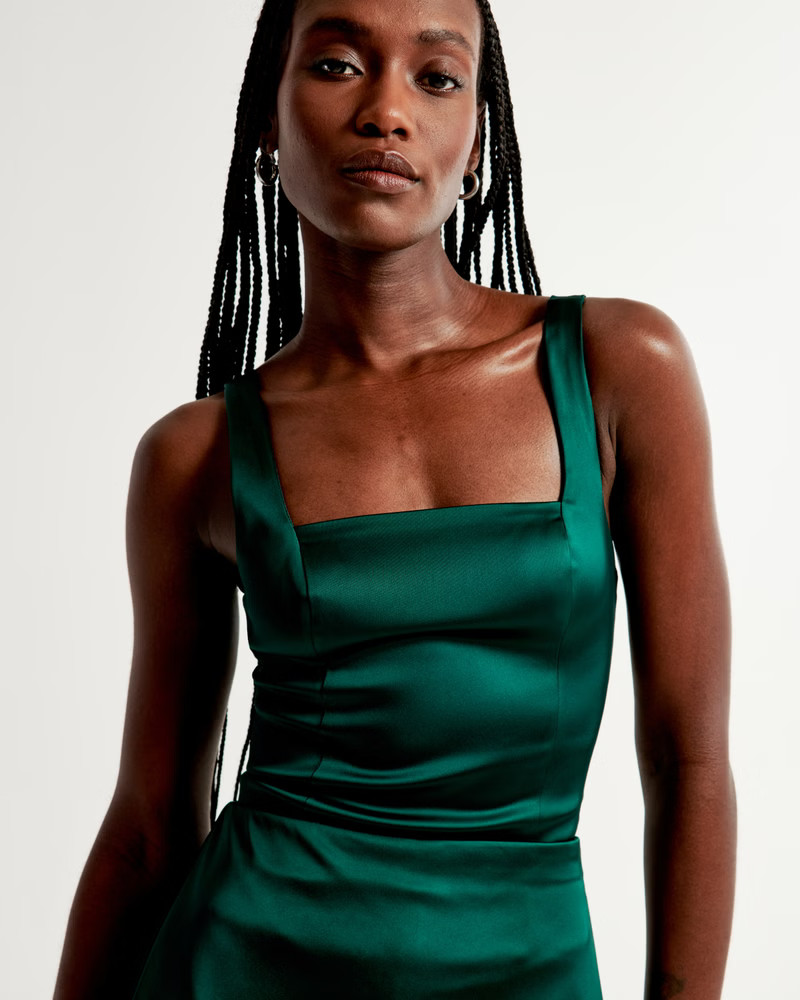 Satin Sculpt Squareneck Set Top | Abercrombie & Fitch (US)