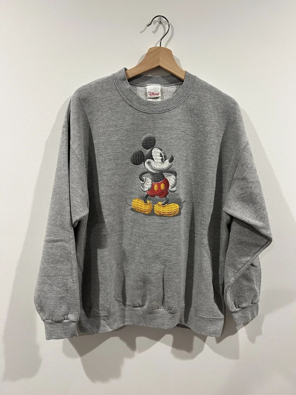 Disney Store Mickey Mouse Crewneck Sweatshirt Gray Large | eBay US