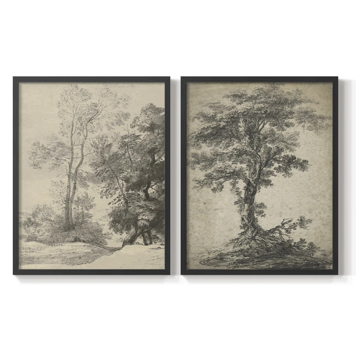 Vintage  Sketch I  -Framed Giclee Print - Set of 2 (Set of 2) | Wayfair North America