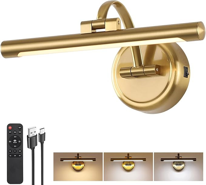 Rechargeable Picture Light for Wall, Dimmable Art Lights for Painting, Battery Operated Wall Scon... | Amazon (US)