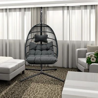 Four Corners Swing Chair with Stand IML Tecknology INC Color: Dark Gray | Wayfair North America