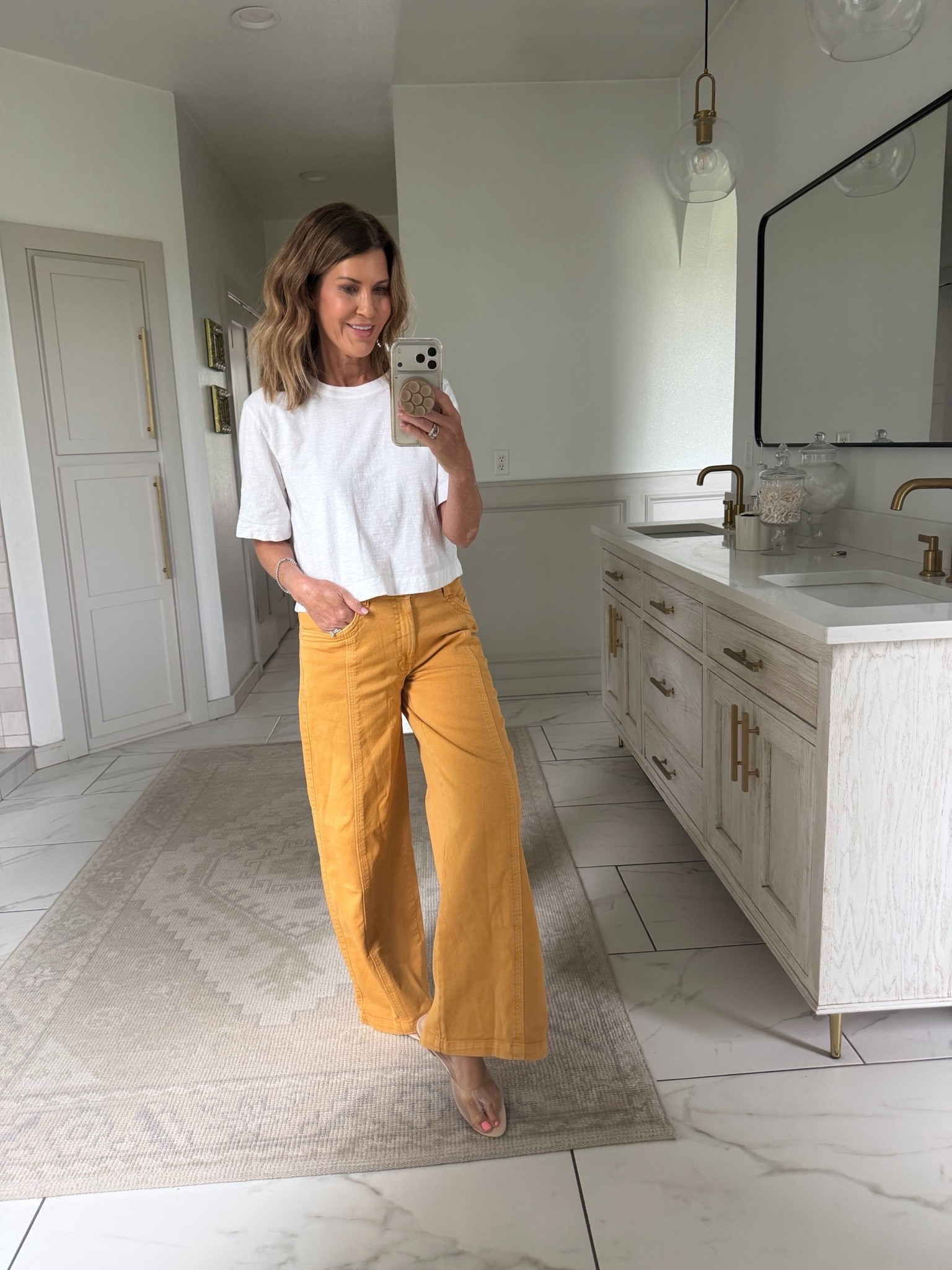 Use code SPOILEDHOME20
Size medium top and size 27 Pilcro high rise wide leg pants 
I’m 5’6 in regular length
@anthropologie #Anthropartner

#LTKOver40 #LTKSaleAlert