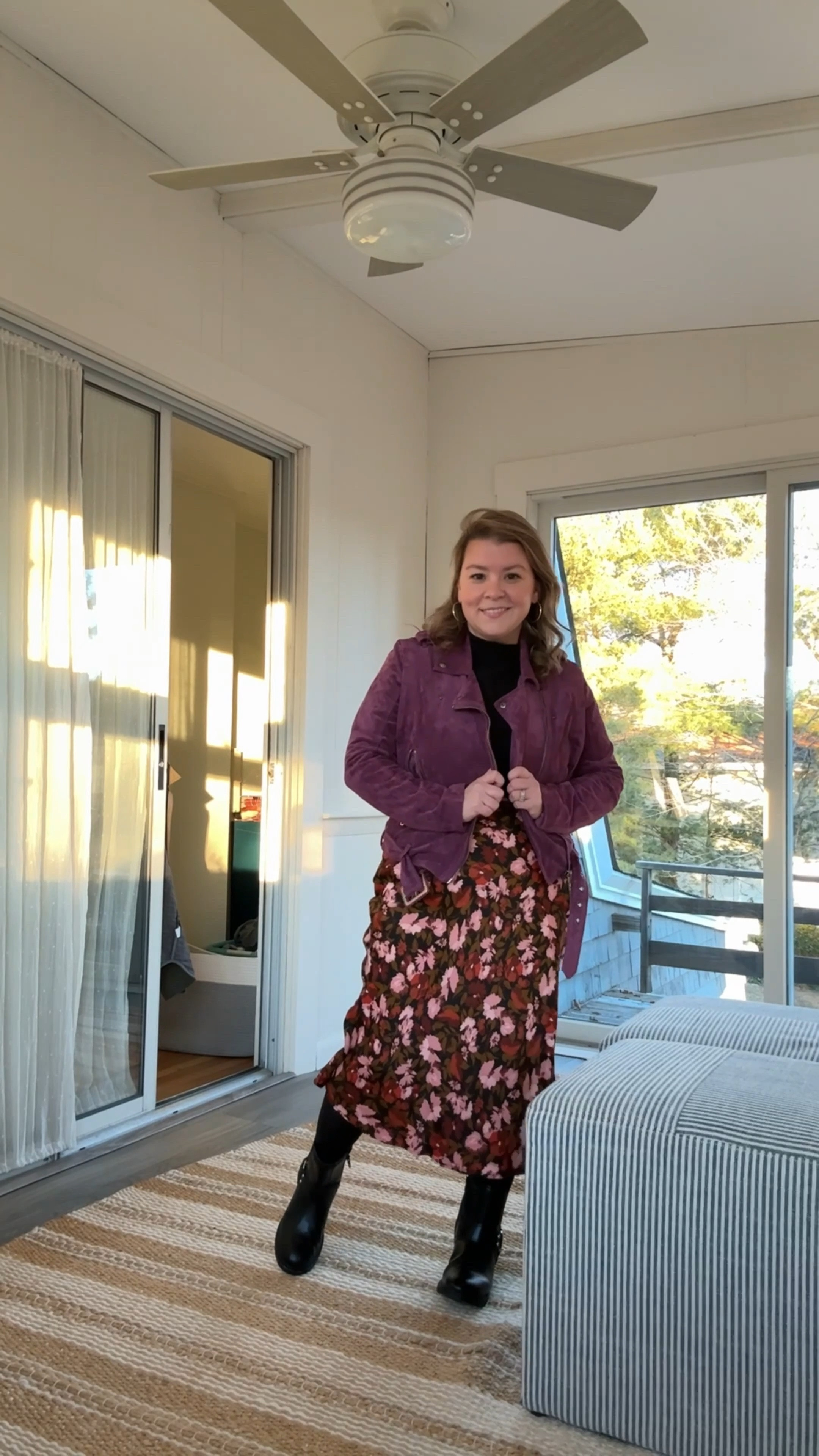 January OOTD Challenge
Day 10
Went out to dinner for my birthday in a silk slip skirt, a @blanknycjeans suede moto jacket in a fun plum color, and my favorite black mock neck tee and moto boots - both on sale at @oldnavy 

#LTKSaleAlert