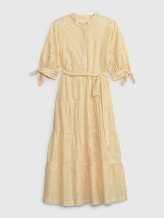 Popover Metallic Stripe Midi Dress | Gap (US)