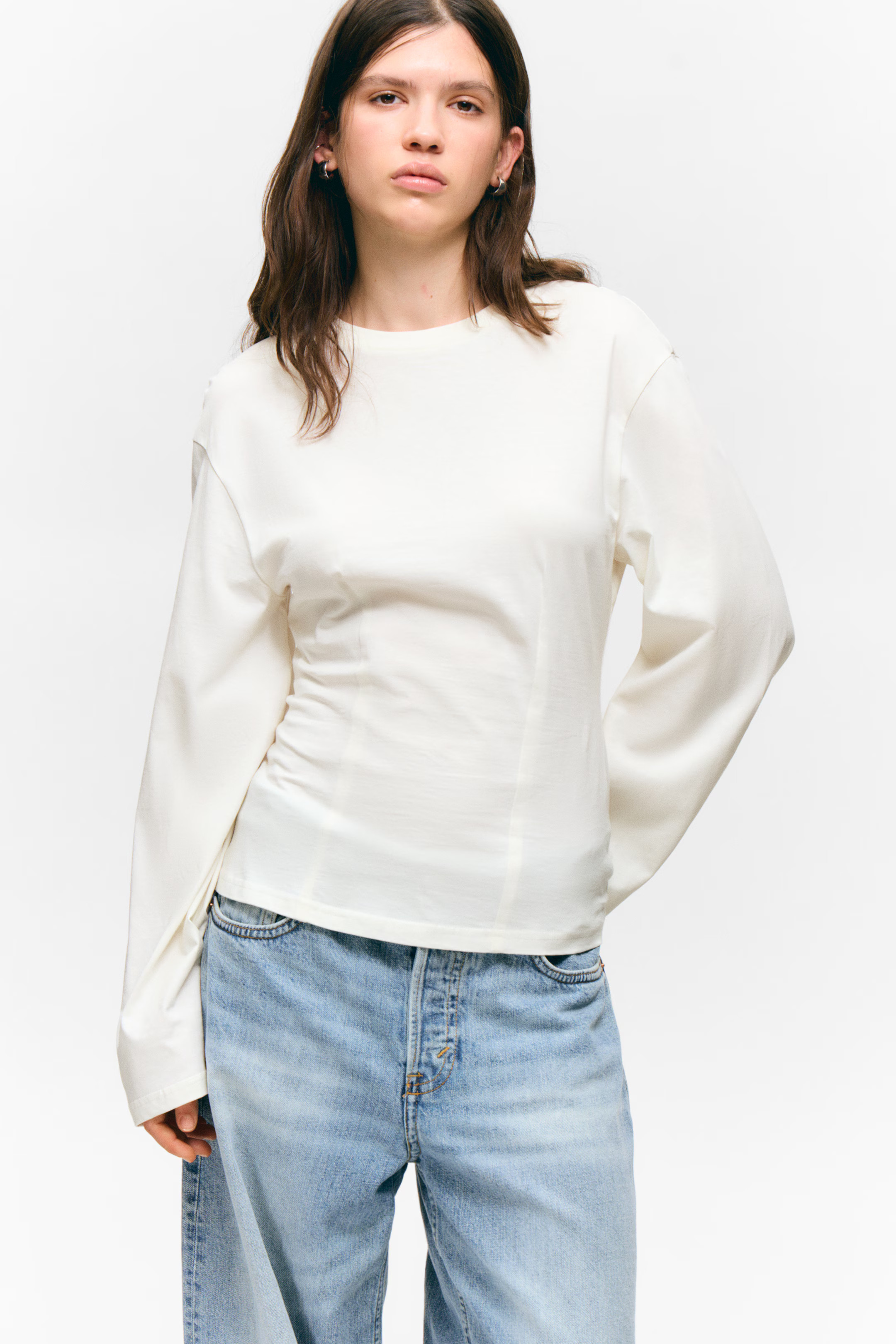 Fitted Long-Sleeved Top | H&M (UK, MY, IN, SG, PH, TW, HK)
