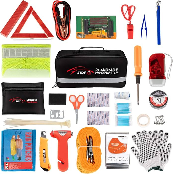 Car Roadside Emergency Kit, Vehicle Truck Safety Road Side Assistance Kits Auto Accessory, with J... | Amazon (US)