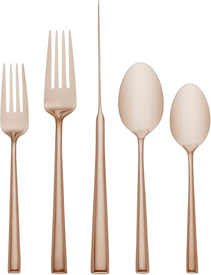 Kate Spade New York Malmo Rose Gold 5 Piece Flatware Set | Amazon (US)
