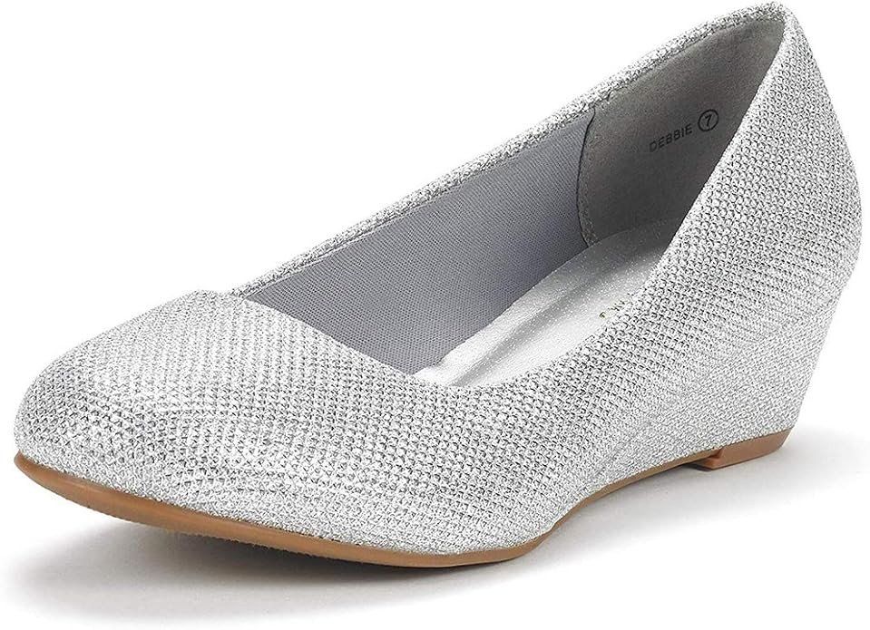 DREAM PAIRS Women's Debbie Mid Wedge Heel Pump Shoes | Amazon (US)
