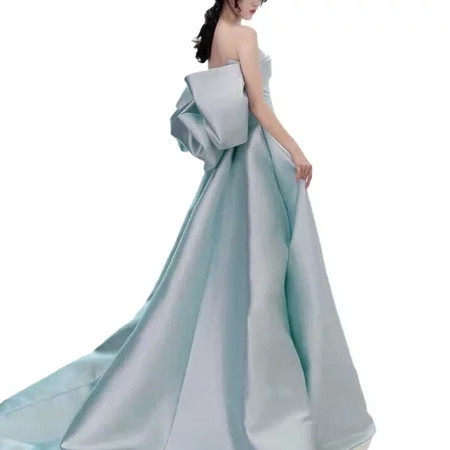 Sky Blue Princess Evening Dress Tube Top Light Dress Bride Wedding Clothing Women s Formal Dress Blue M | Walmart (US)