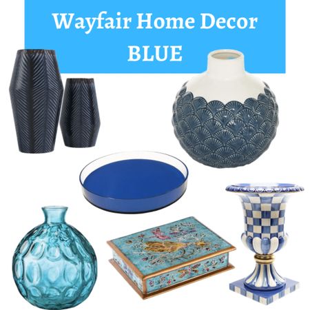 Blue home decor, home accessories from Wayfair

Blue vase, glass vase, clay jar, tray, home accessories

#LTKunder50 #LTKhome #LTKstyletip