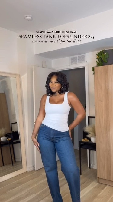 THE perfect quality seamless tank tops that should be in every wardrobe. I love these so much and will purchase green as well!! I am 5’9 • 200 lbs • wearing a medium!

#LTKstyletip #LTKmidsize #LTKfindsunder50