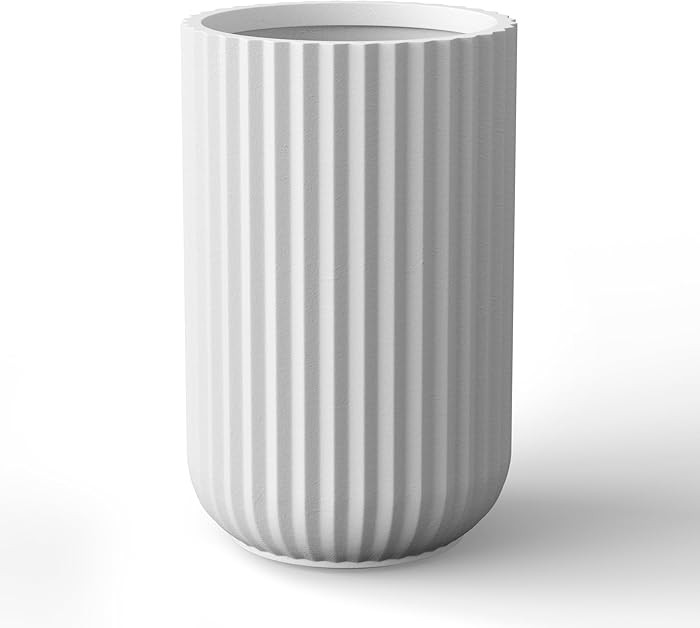 Amazon.com : Kante Tall Fulted Planter, 21.7 Inch Tall Round Concrete Plant Pots with Drainage Ho... | Amazon (US)
