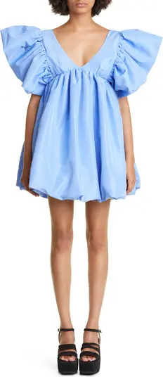 Kika Vargas Adri Silk Blend Taffeta Babydoll Minidress | Nordstrom | Nordstrom