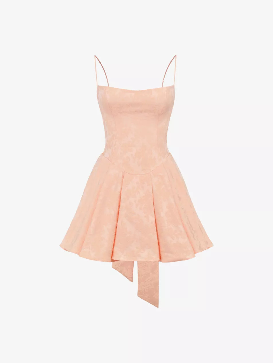 Rosalinda floral-jacquard woven mini dress | Selfridges