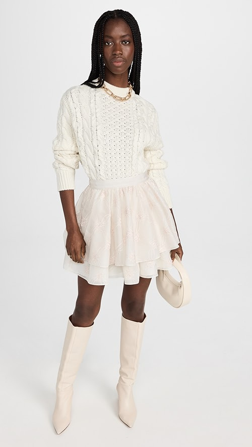 Embroidered Ruffle Miniskirt | Shopbop