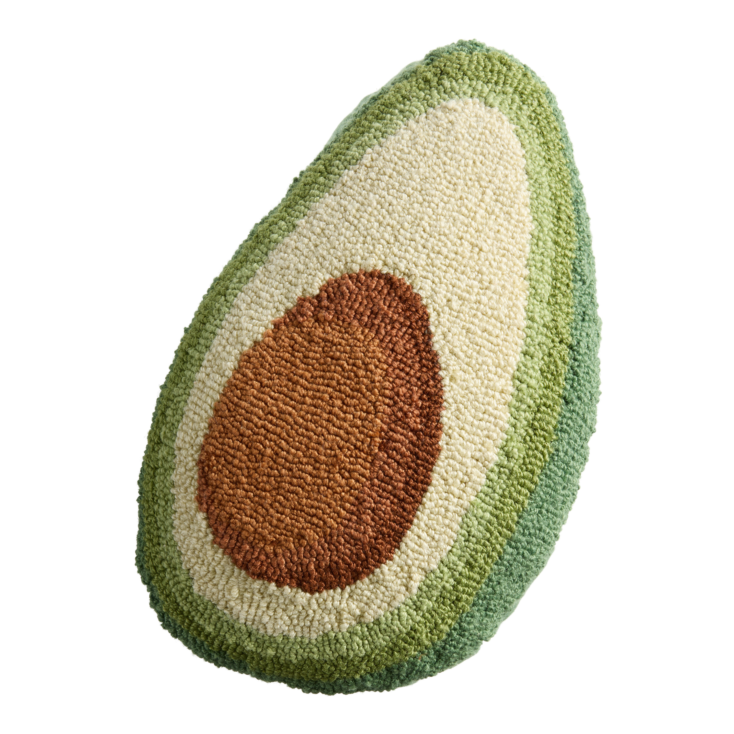 Green Avocado Shaped Tufted Indoor Outdoor Throw Pillow | World Market