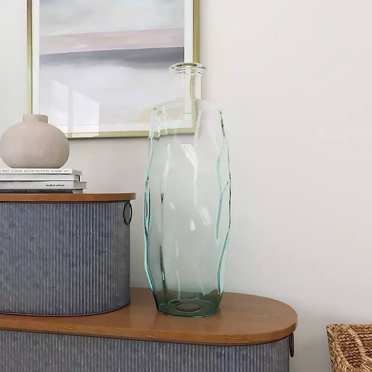 Green and Blue Clear Glass Vase, 29 in. | Kirkland's Home