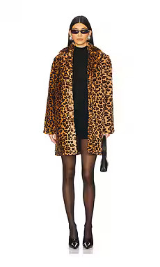 superdown Raina Faux Fur Coat in Brown Leopard from Revolve.com | Revolve Clothing (Global)