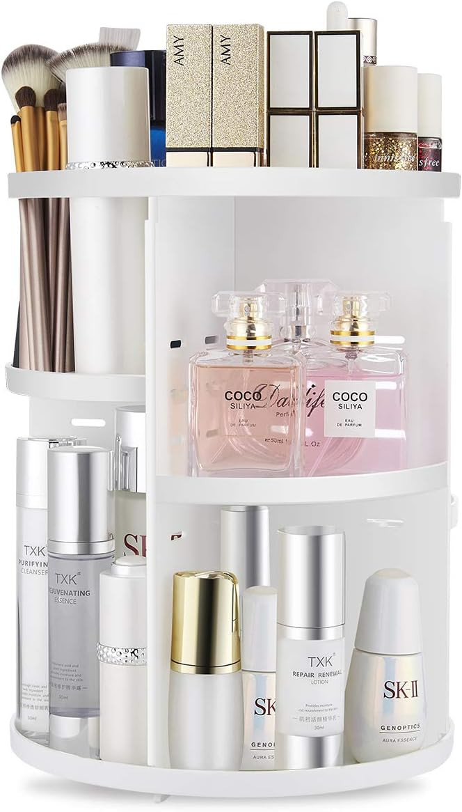 Amazon.com: seinlife 360 Rotating Makeup Organizer,DIY Adjustable Spinning Holder,Foldable Cosmet... | Amazon (US)