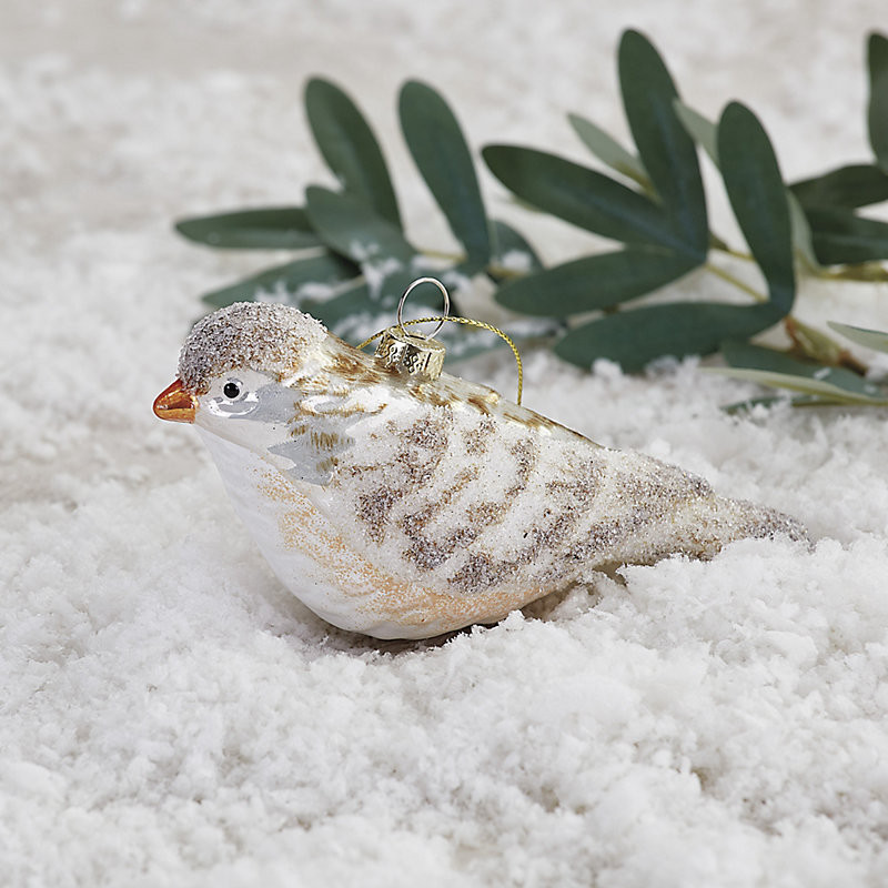 Snowy Bird Ornament - Ballard Designs | Ballard Designs, Inc.