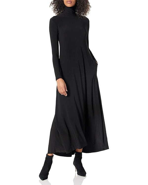 Norma Kamali Women's Long Sleeve Turtle Long Swing Dress | Amazon (US)
