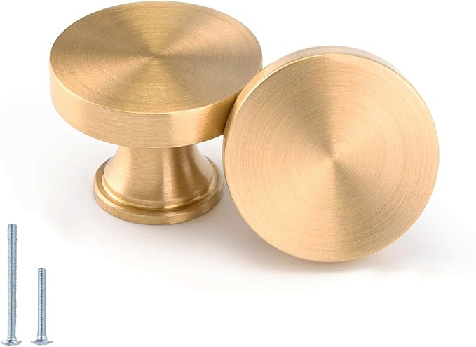 Cabinet Knobs Brushed Brass Pure Copper Gold knobs,Gold Drawer Pulls Dressers for Bedroom,Gold Ca... | Amazon (US)