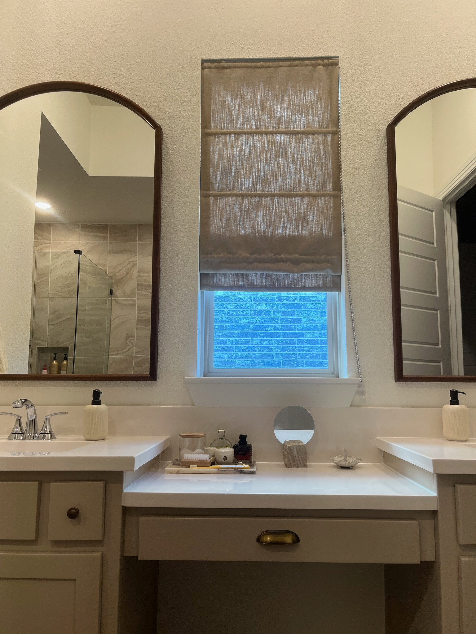 In love with my beautiful custom window treatments from TWOPAGES. These are the Custom Roman Shades Cord Lift | Isabella | Inside Mount | Privacy Liner | 22.5" W x 52" L #twopages #twopageshome #twopagescurtains 

 