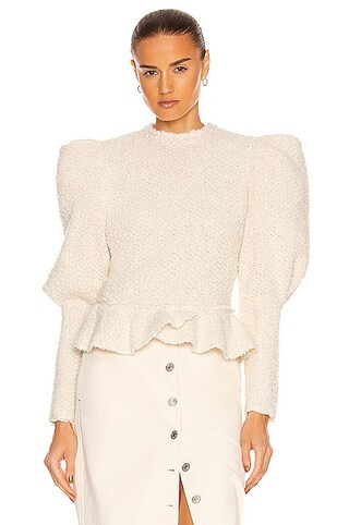 Isabel Marant Giamili Top in Ecru | FWRD | FWRD 