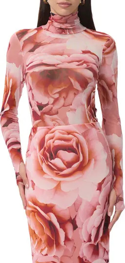 AFRM Zadie Print Turtleneck Mesh Top | Nordstromrack | Nordstrom Rack