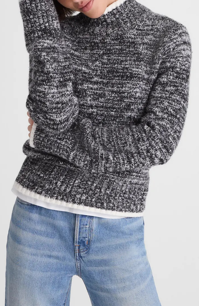 Madewell Marled Mock Neck Cotton Blend Sweater | Nordstrom | Nordstrom