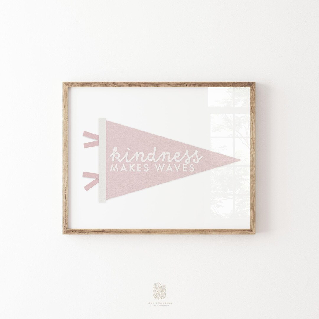 Pink Pennant Wall Art, Printable Flag Art, Positive Message Print, Girls Room Decor, Motivational... | Etsy (US)