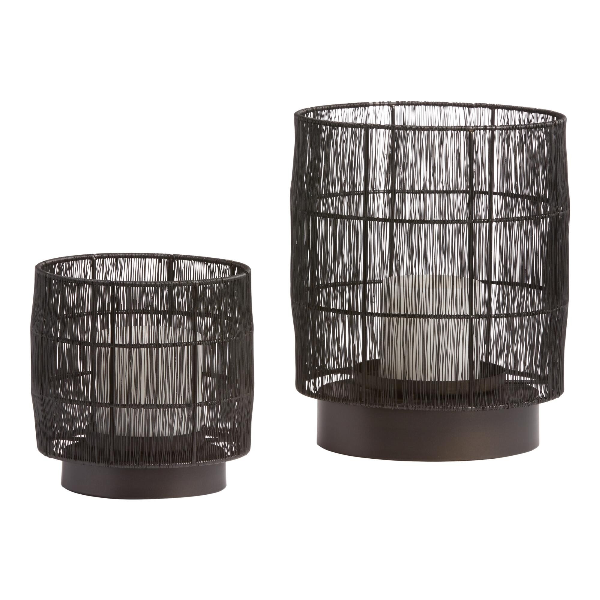 Black Wire Evan Hurricane Candleholder - Metal by World Market | World Market