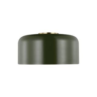 Malone 13.75 in. Medium 1-Light Olive Flush Mount | The Home Depot