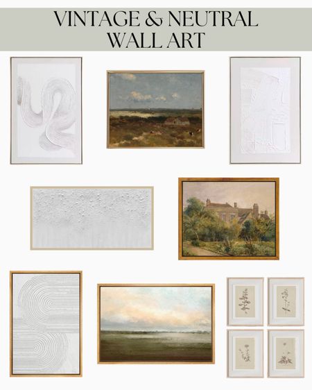 Home wall art, office wall art, neutral prints, vintage landscape wall art, white wall art, floral art, white plaster wall art - great for home office, living rooms, or bedrooms!

#LTKFind #LTKhome
