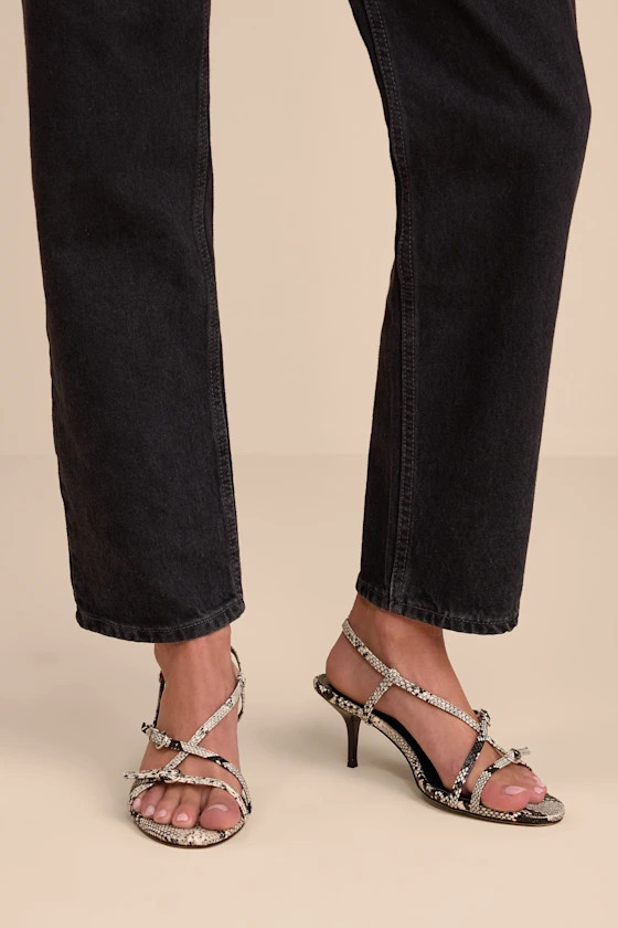 Sara Snake Strappy Slingback High Heel Sandals | Lulus