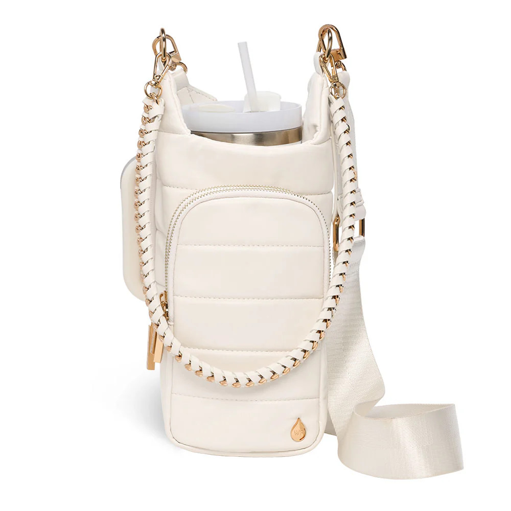 HydroBag® HANDLE™- Ivory Vegan Leather with Strap Bundle | WanderFull 