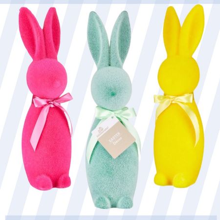 $10 flocked bunnies from Walmart available in a variety of adorable colors! Also linked are additional colors in a larger size from a different retailer  

#LTKunder50 #LTKhome #LTKSeasonal