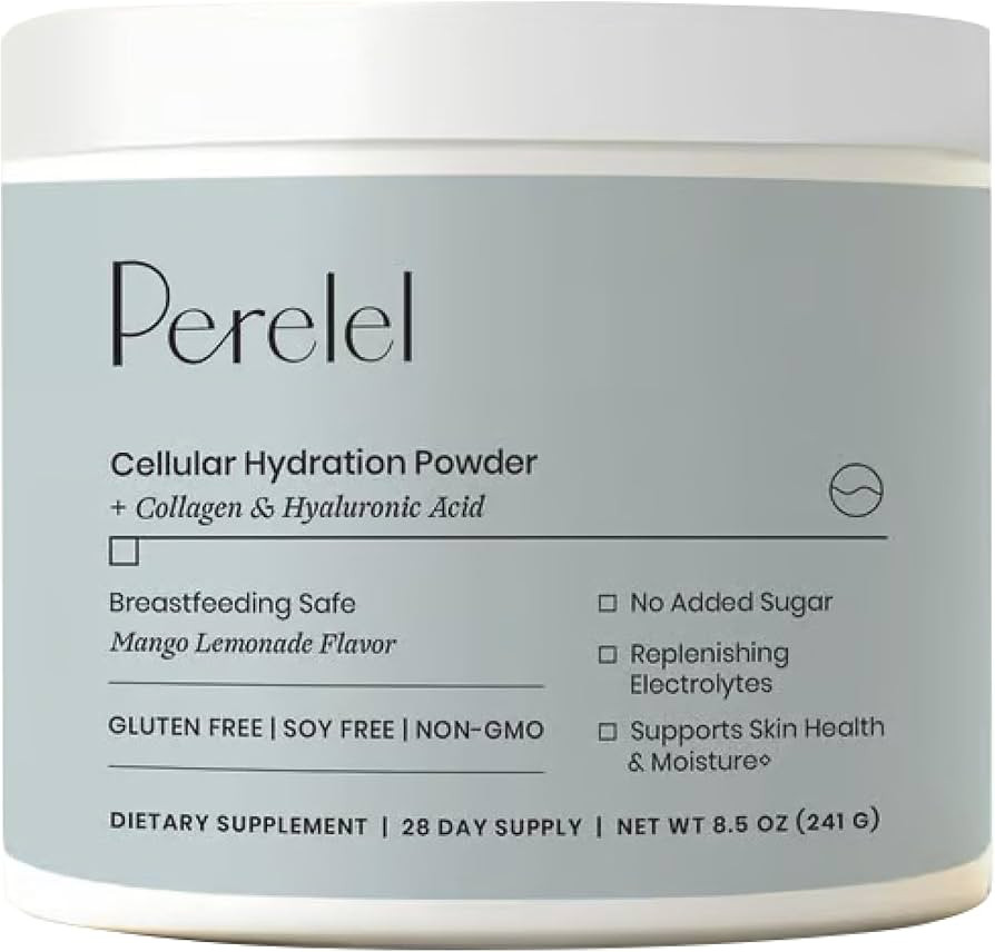 Perelel Cellular Hydration Powder - Breast-Feeding Safe Electrolytes Powder, No Sugar Added - Sup... | Amazon (US)