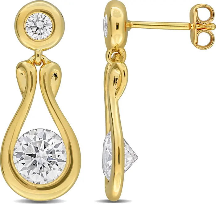 Moissanite Teardrop Earrings Yellow Plated Silver | Nordstrom