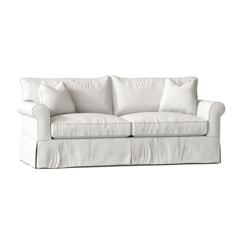 Veana 84" Rolled Arm Slipcovered Sofa | Wayfair Professional