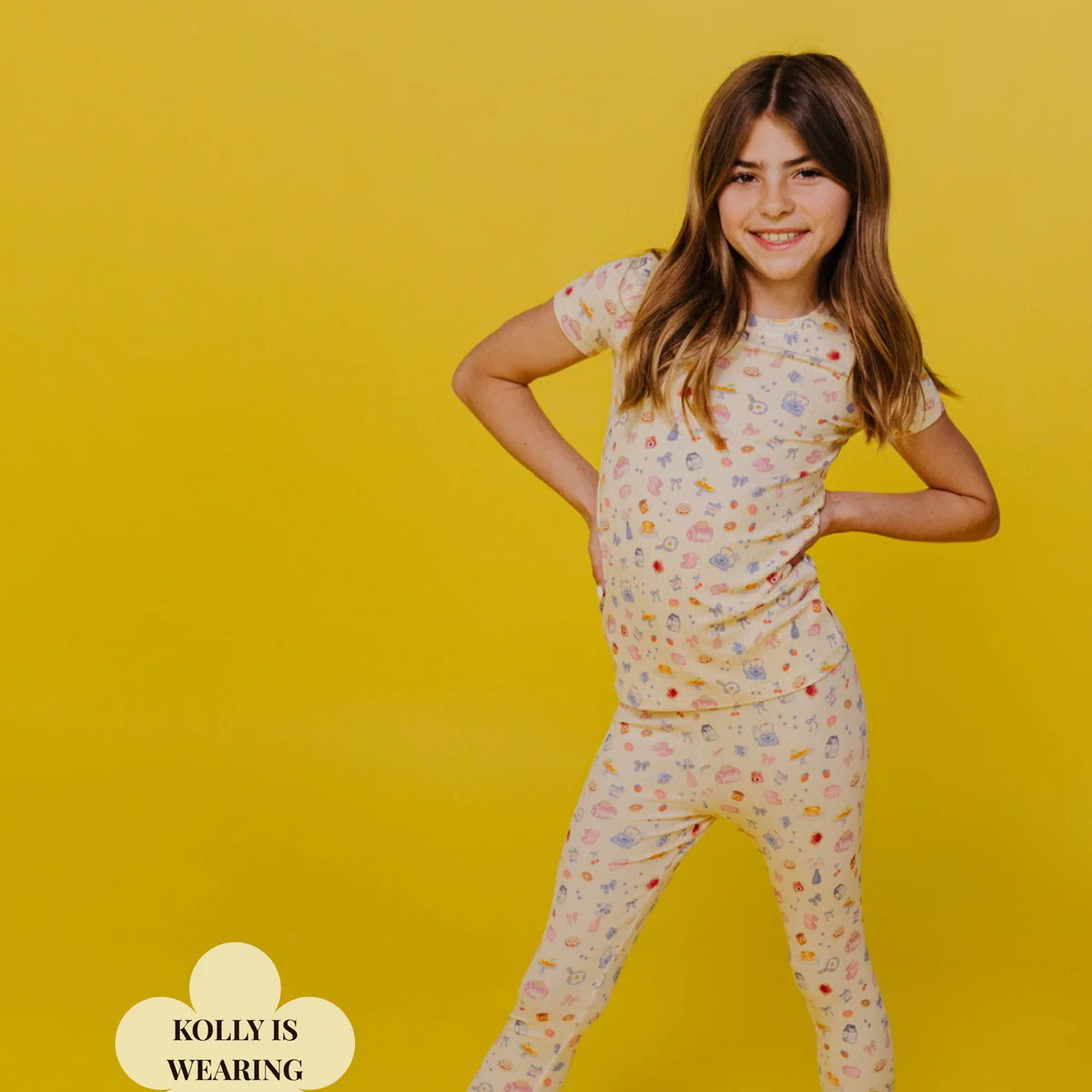 Kids Bamboo Pajama Set Brunch Print | Soft Kids Sleepwear | Staykation