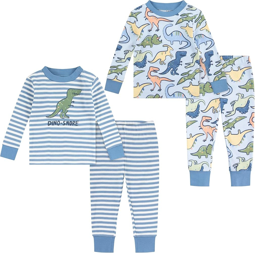 HUGGIES unisex-baby Long Sleeve Pajama 4-piece Set | Amazon (US)