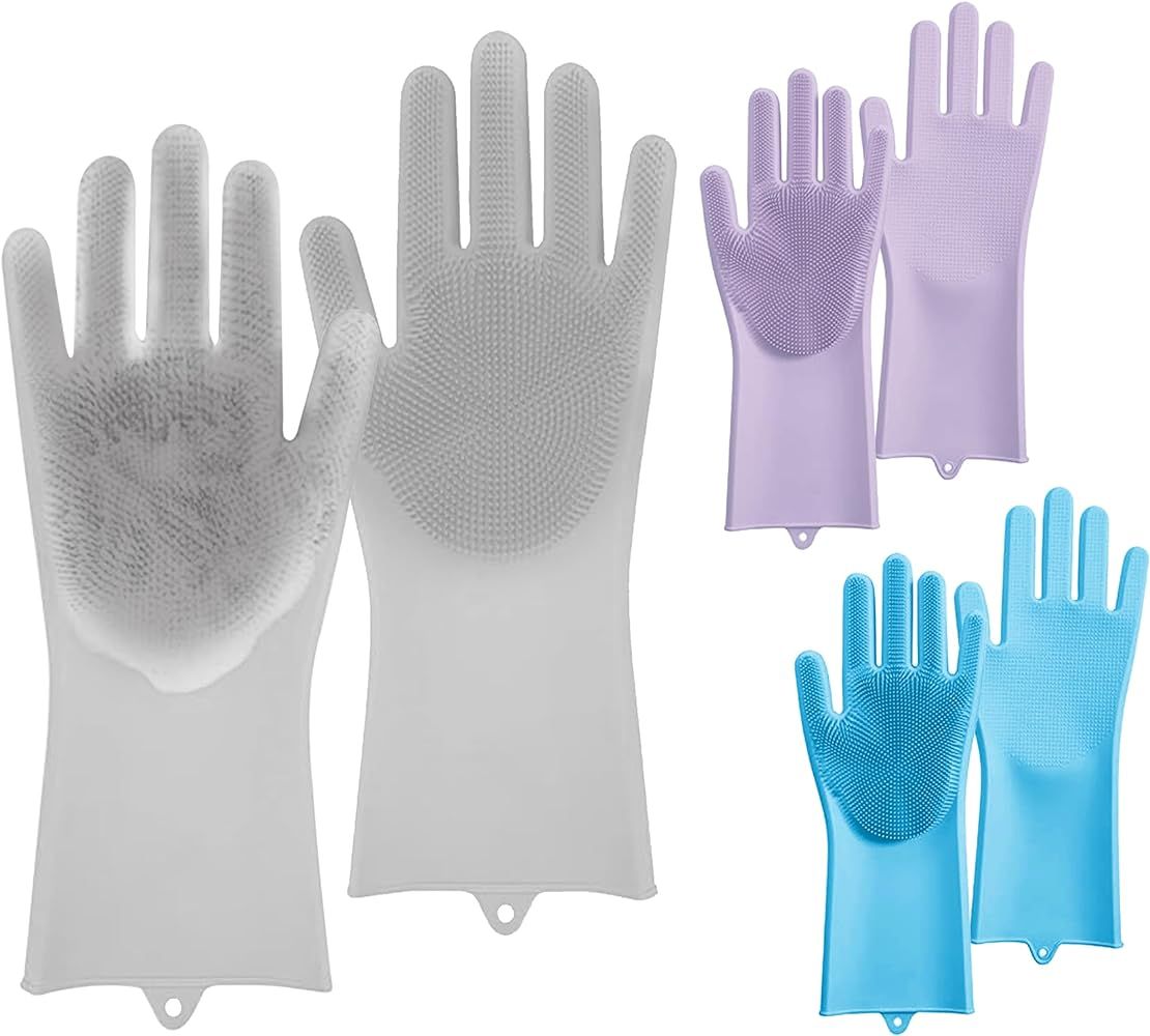 Aconcept Dishwashing Cleaning Gloves for Kitchen, Rubber Reusable Glove with Marker Pen, Housewor... | Amazon (US)