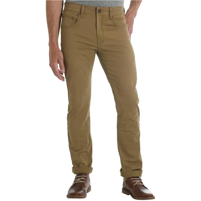 Wrangler Mens Five Pocket Casual Chino Pants, Brown, 31W x 32L | Walmart (US)